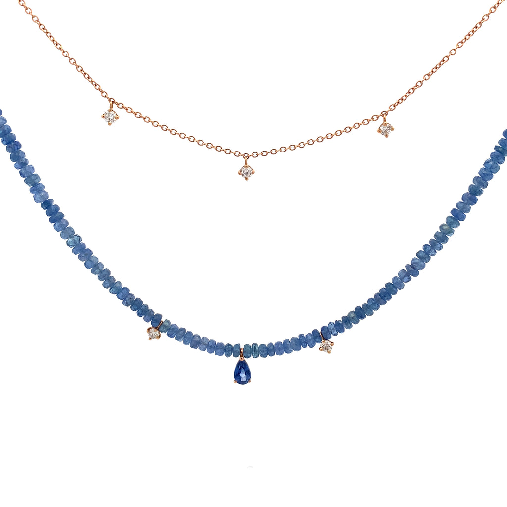 Starry Skies Blue Beaded Necklace