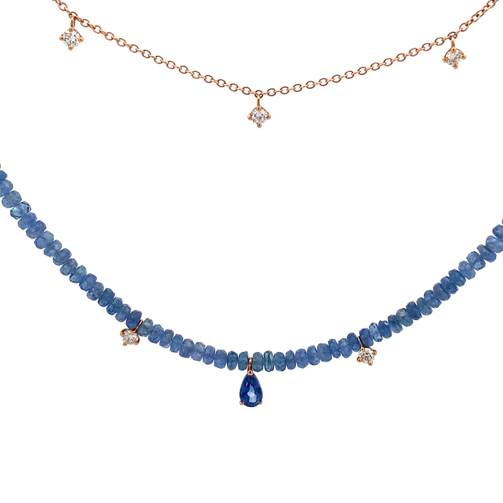 Starry Skies Blue Beaded Necklace