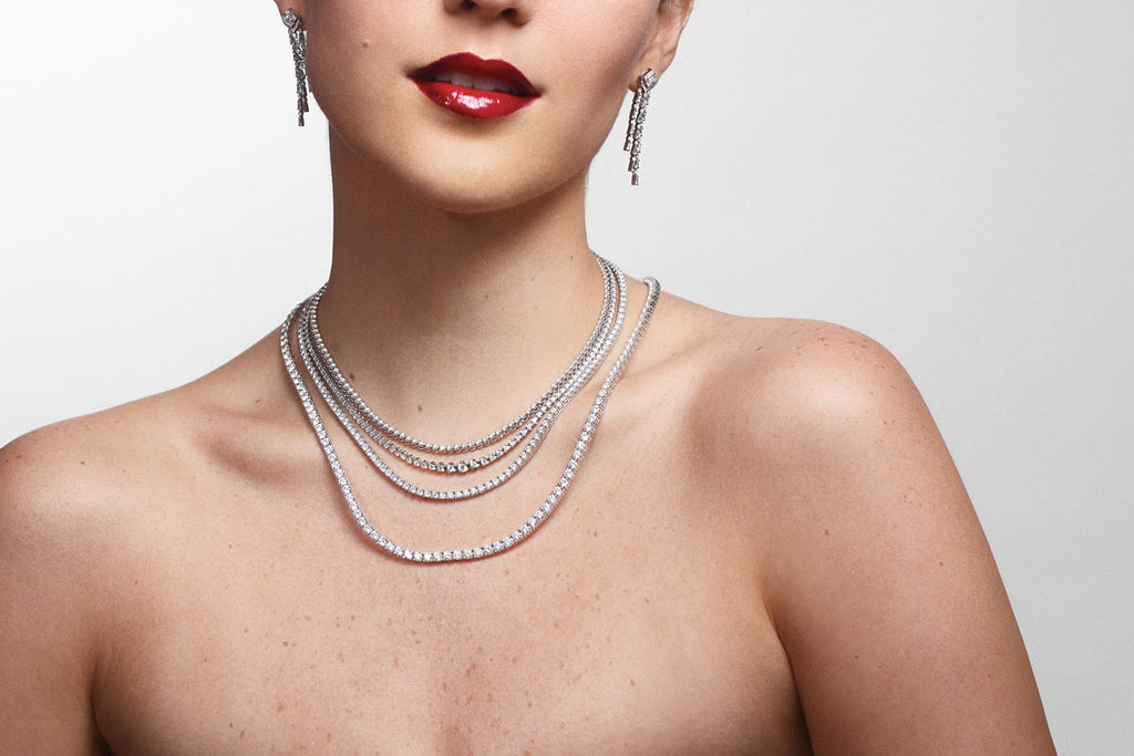 Round Diamond Tennis Necklace