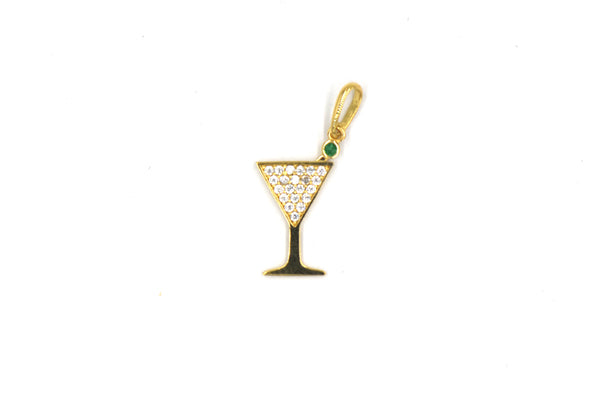 Green Martini Gold Pendant
