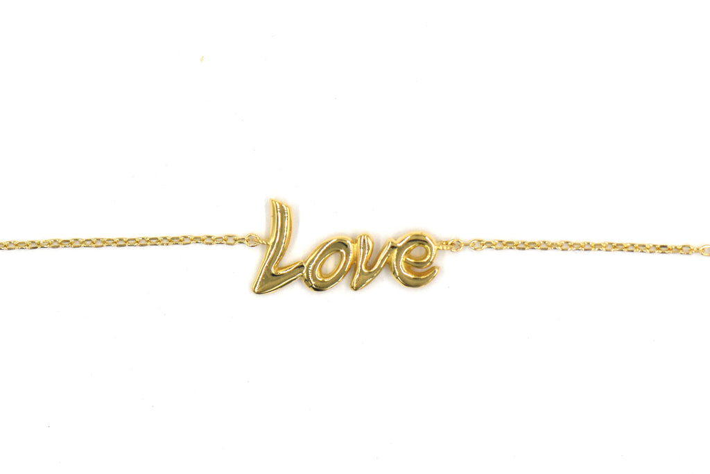 Love Italics Gold Bracelet