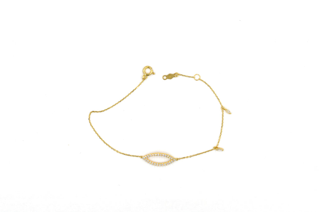 Abstract and Pendant Gold bracelet