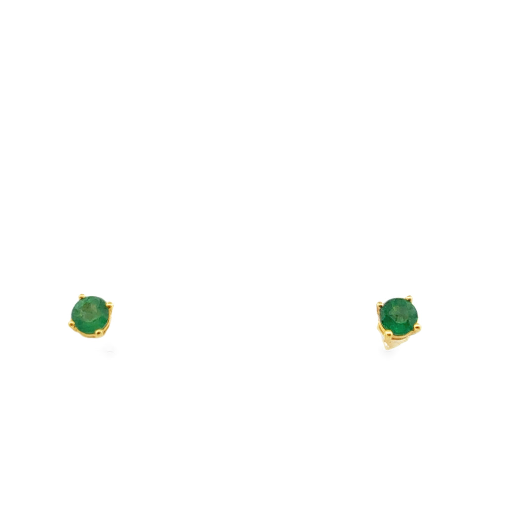 Emerald Gold Studs By Liviluxe