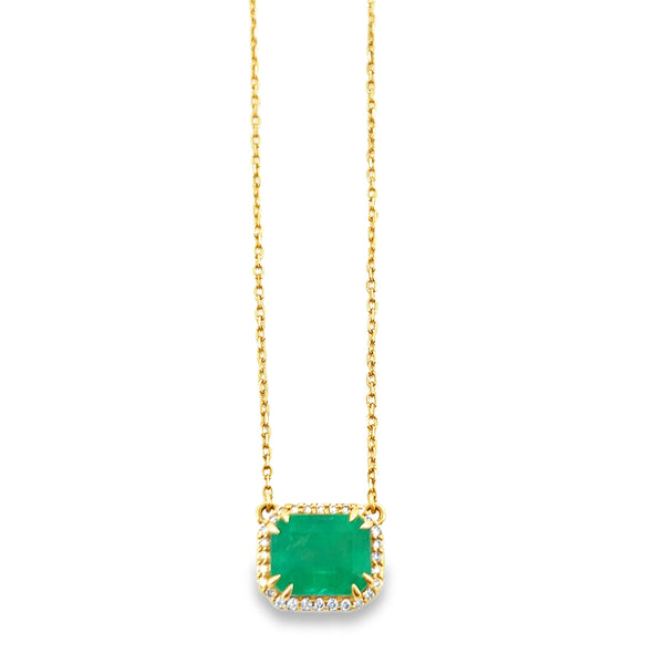 Emerald Gold Diamond Necklace