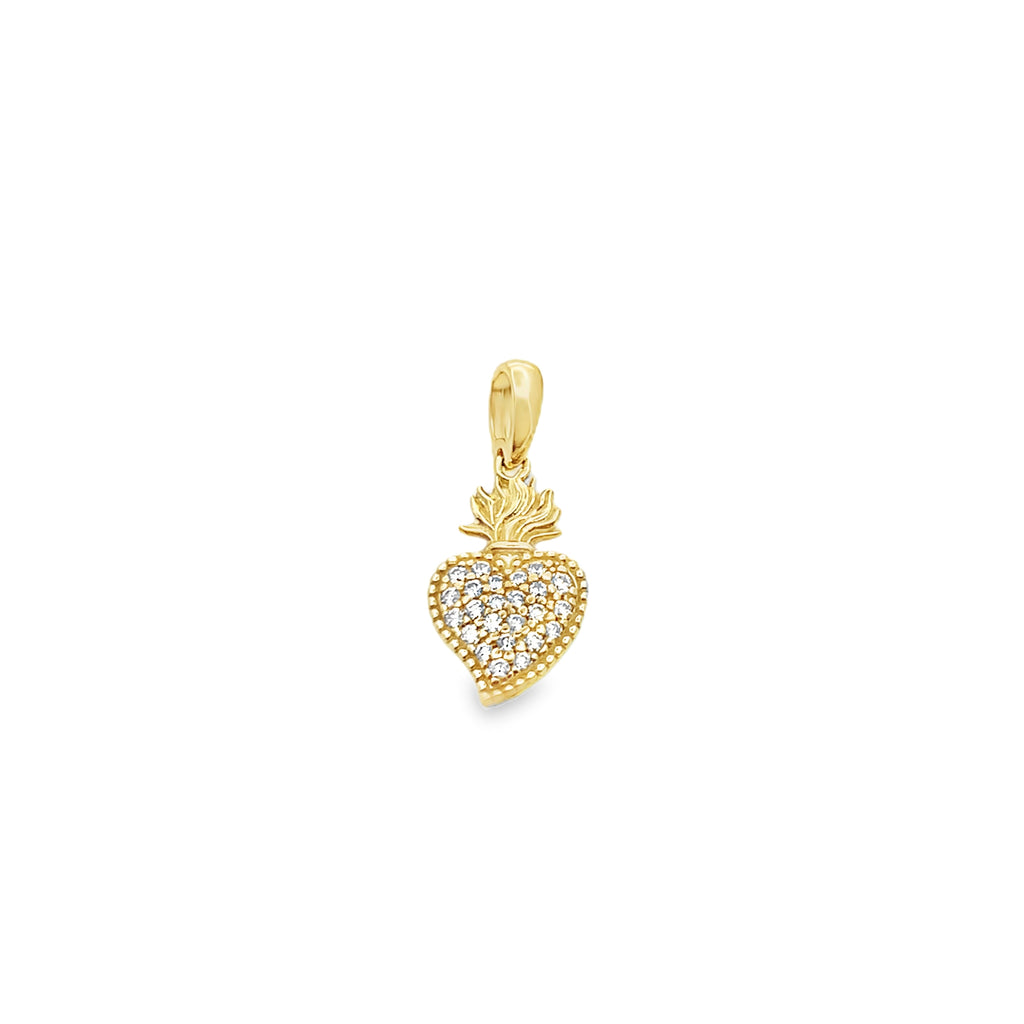 Goldie Fire Heart Charm