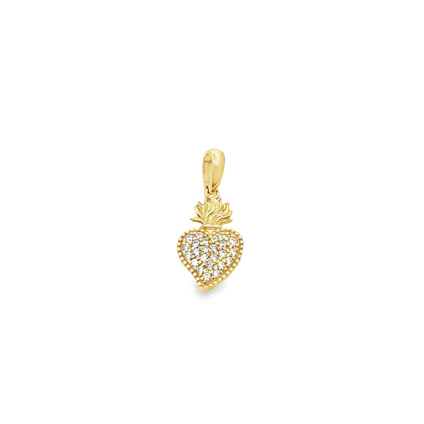 Goldie Fire Heart Charm