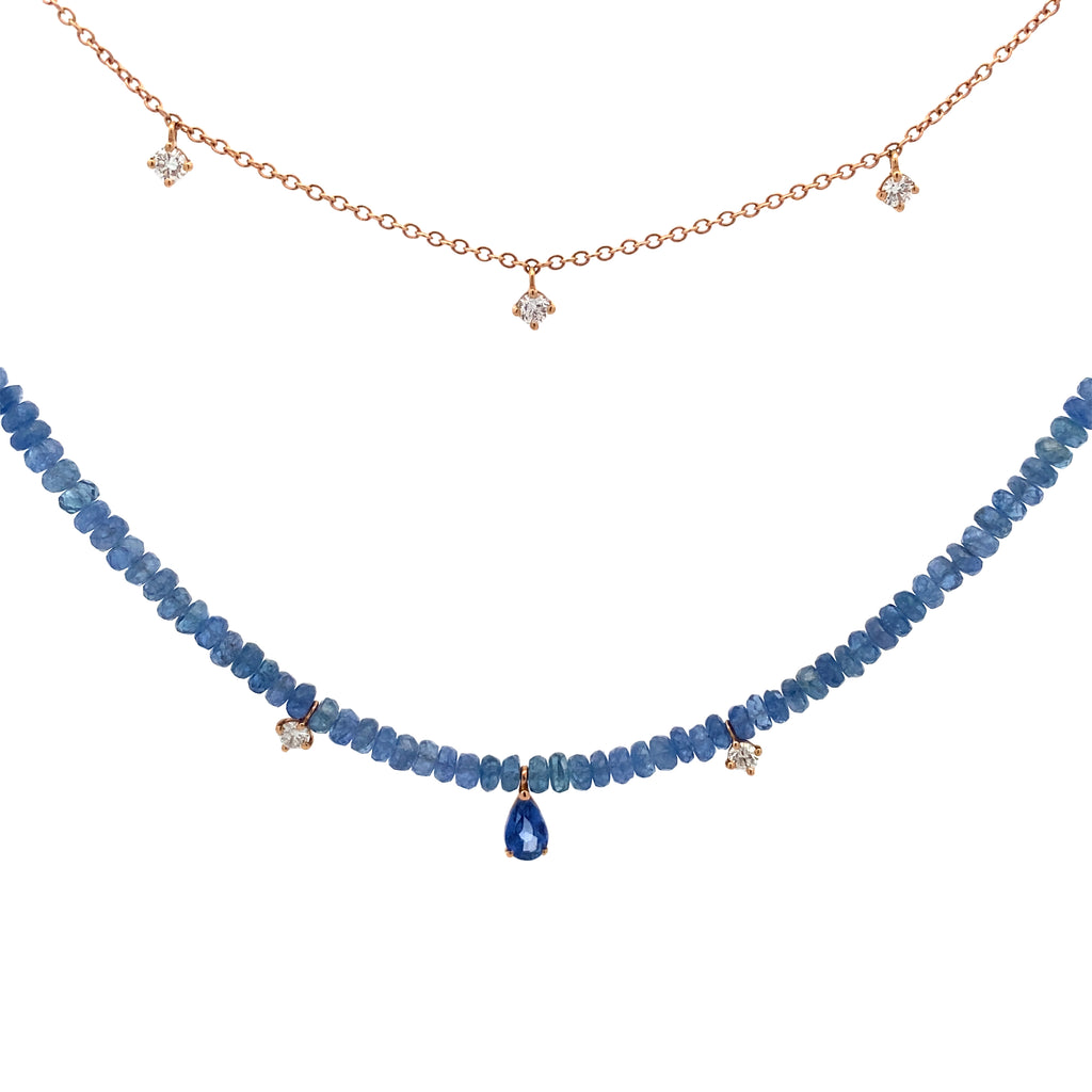 Starry Skies Blue Beaded Necklace