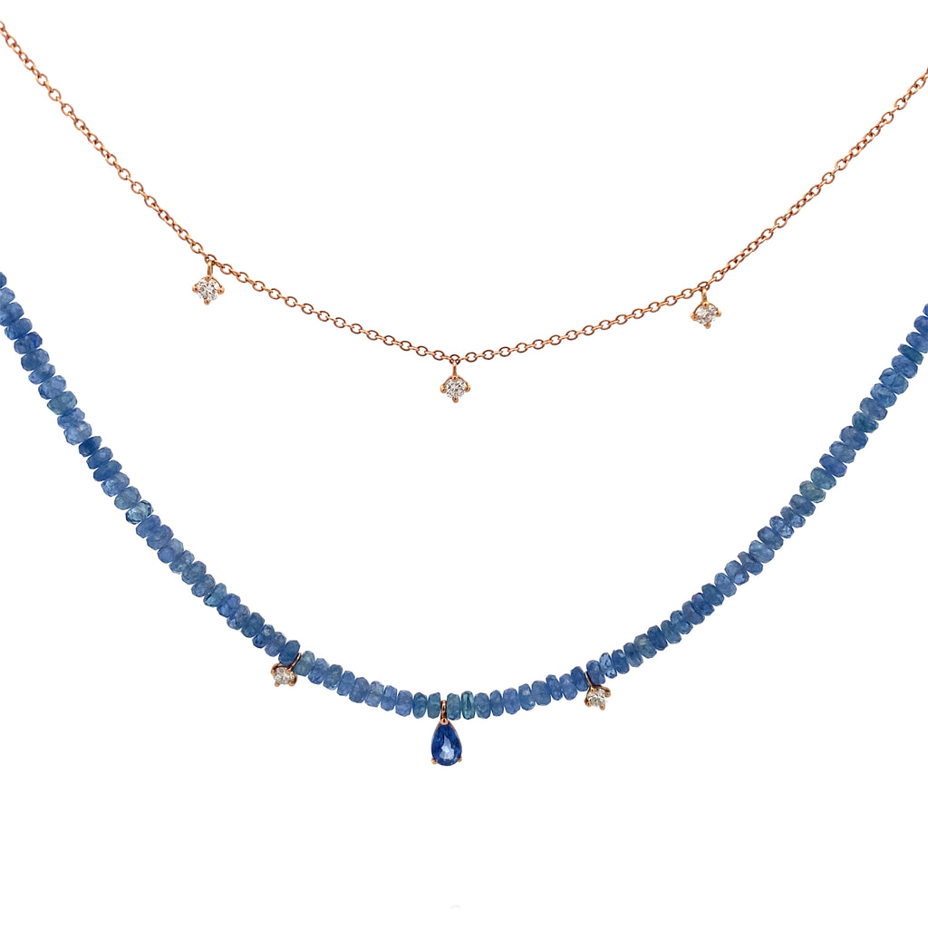 Starry Skies Blue Beaded Necklace