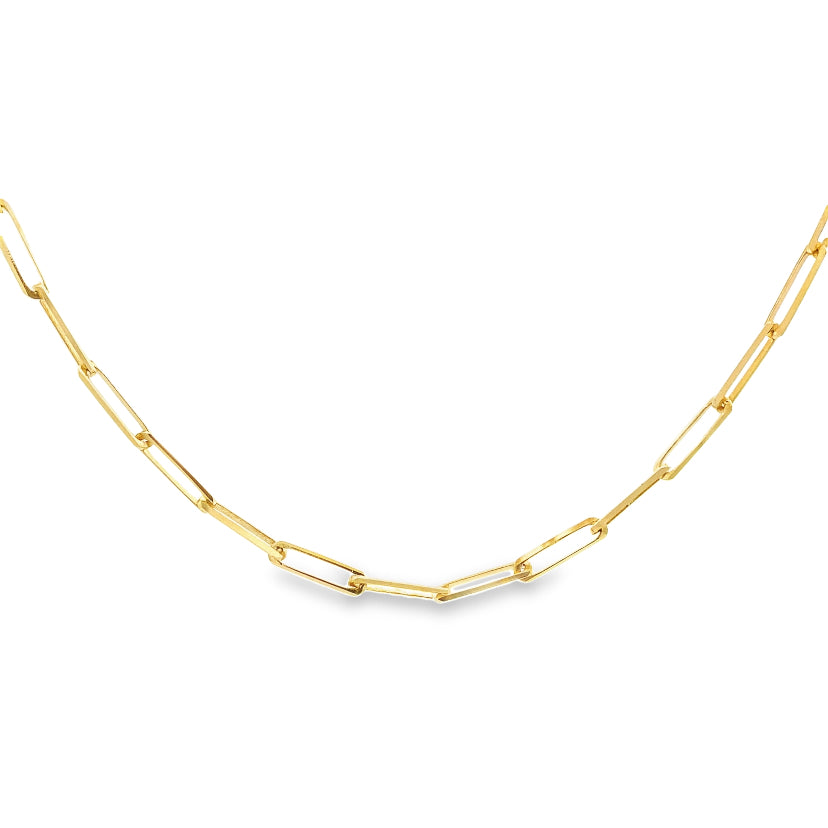 Gold Paper Clip Chain Necklace