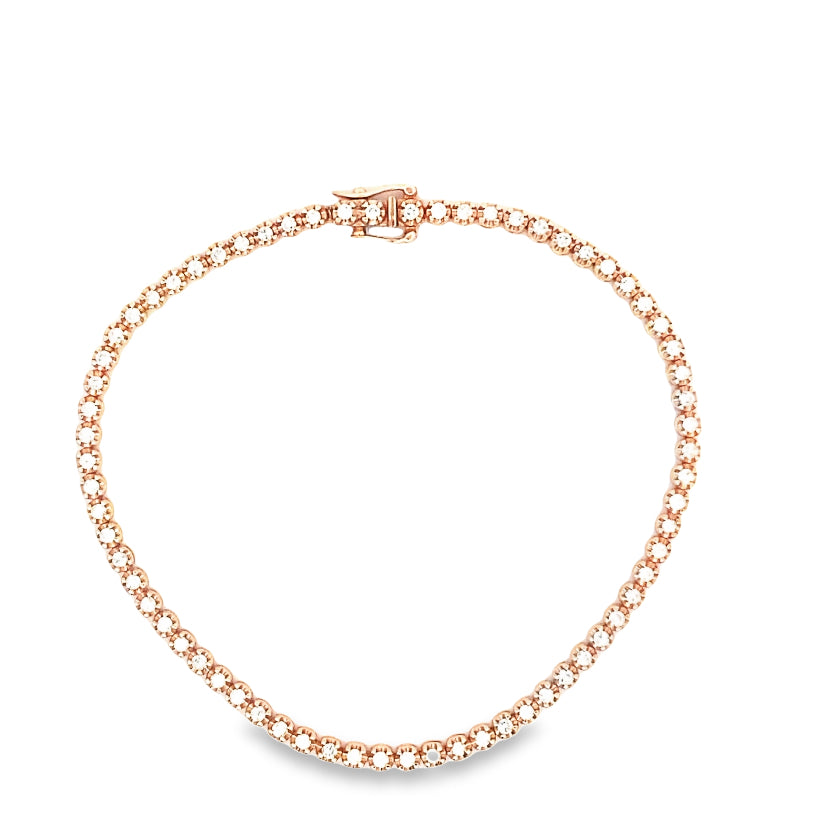 Classic Rose Gold Tennis Bracelet By Gioielli Di Valenza