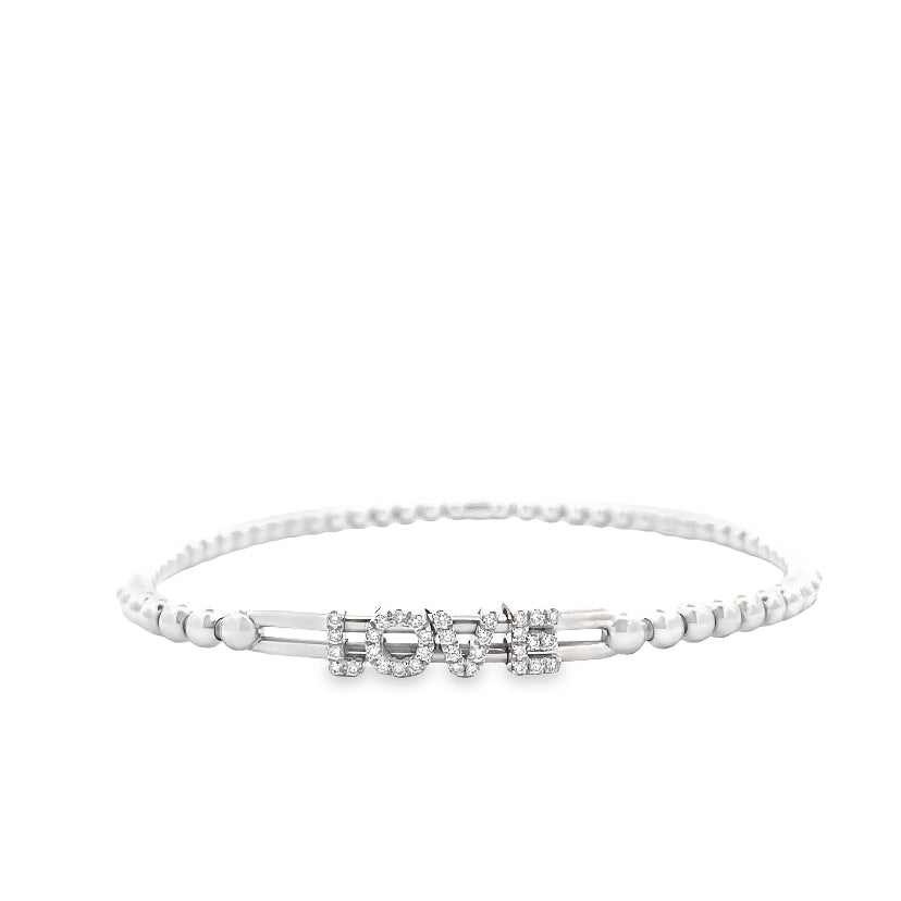 Love Diamond Slider Bangle Bracelet