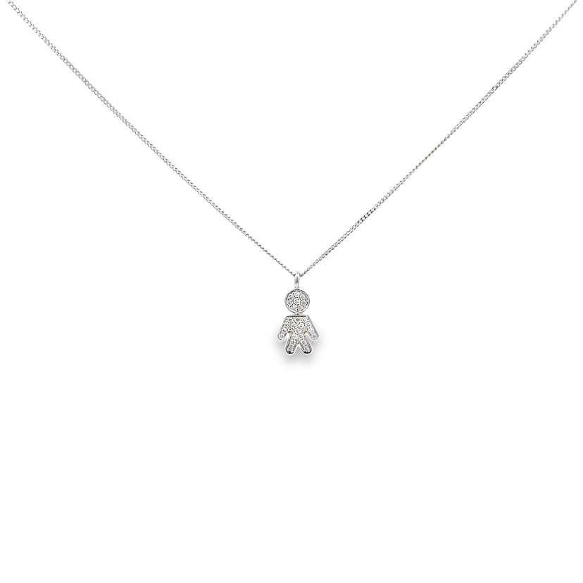 Boy Diamond Pendant Necklace By Crivelli