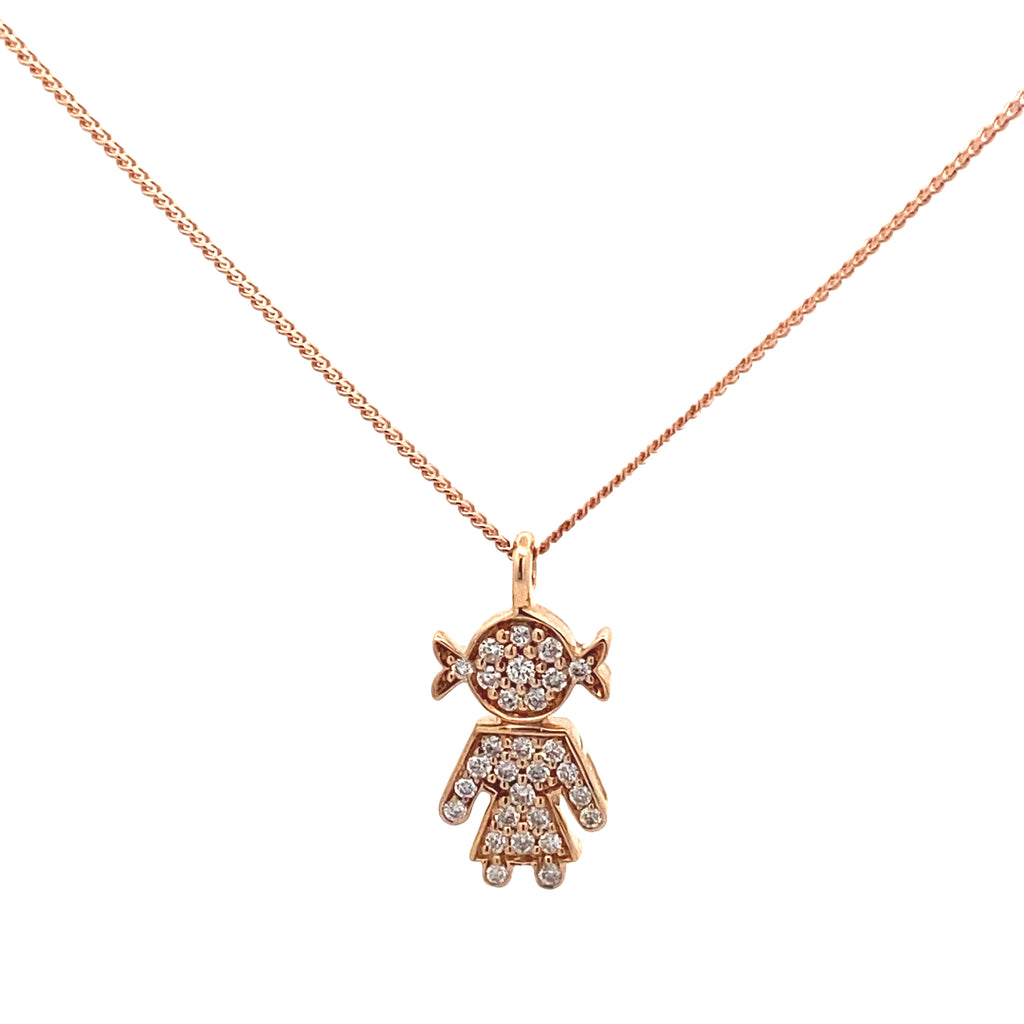 Girl Diamond Pendant Necklace By Crivelli