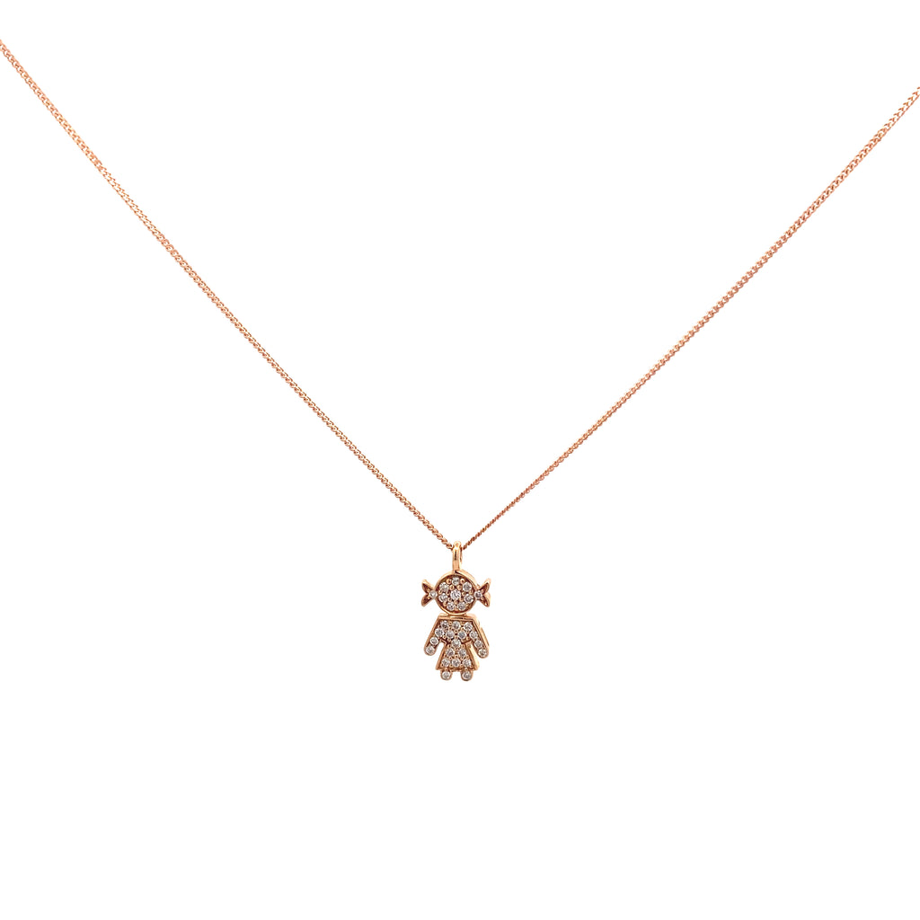 Girl Diamond Pendant Necklace By Crivelli