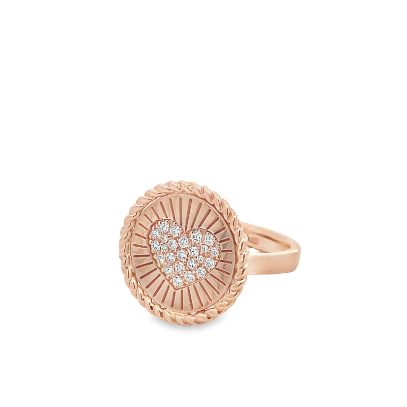 Sunshine Diamond Heart Ring By Crivelli