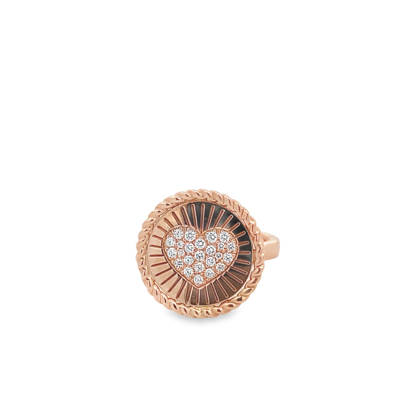 Sunshine Diamond Heart Ring By Crivelli