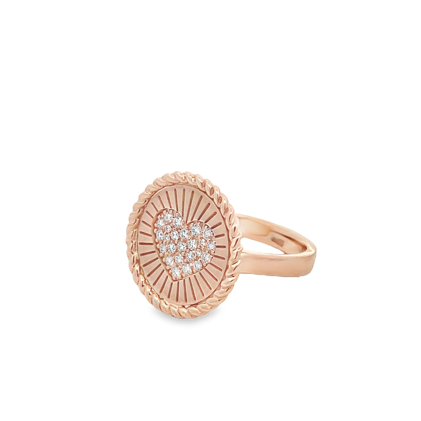 Sunshine Diamond Heart Ring By Crivelli
