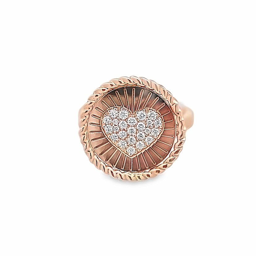 Sunshine Diamond Heart Ring By Crivelli