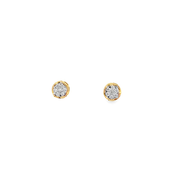 Golden Diamond Studs Earrings