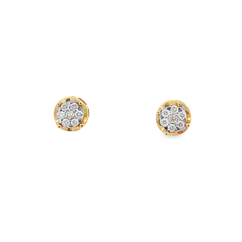 Golden Diamond Studs Earrings