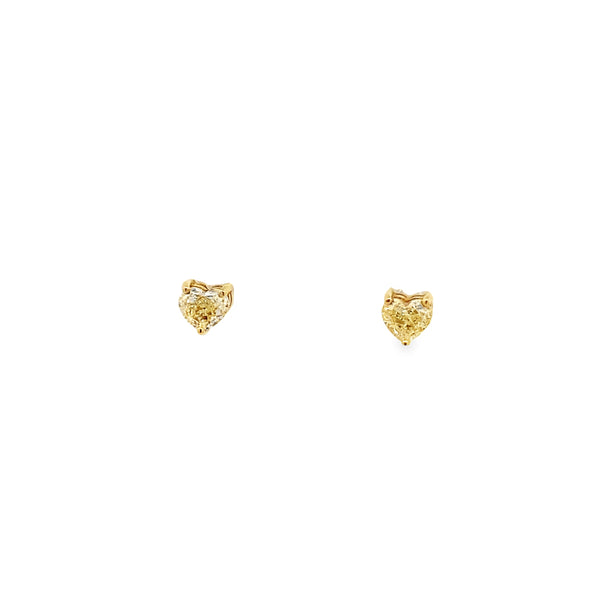 Citrine Diamond Hearts Studs Earrings