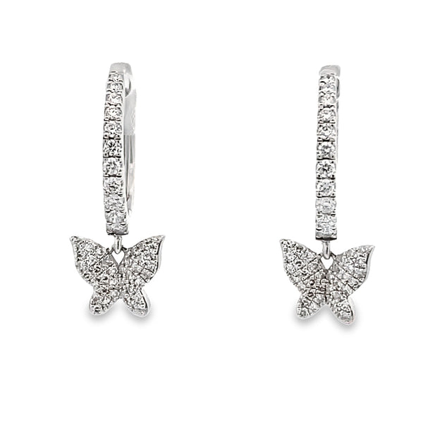 Butterfly Diamond Drop Earrings By Gioielli Di Valenza