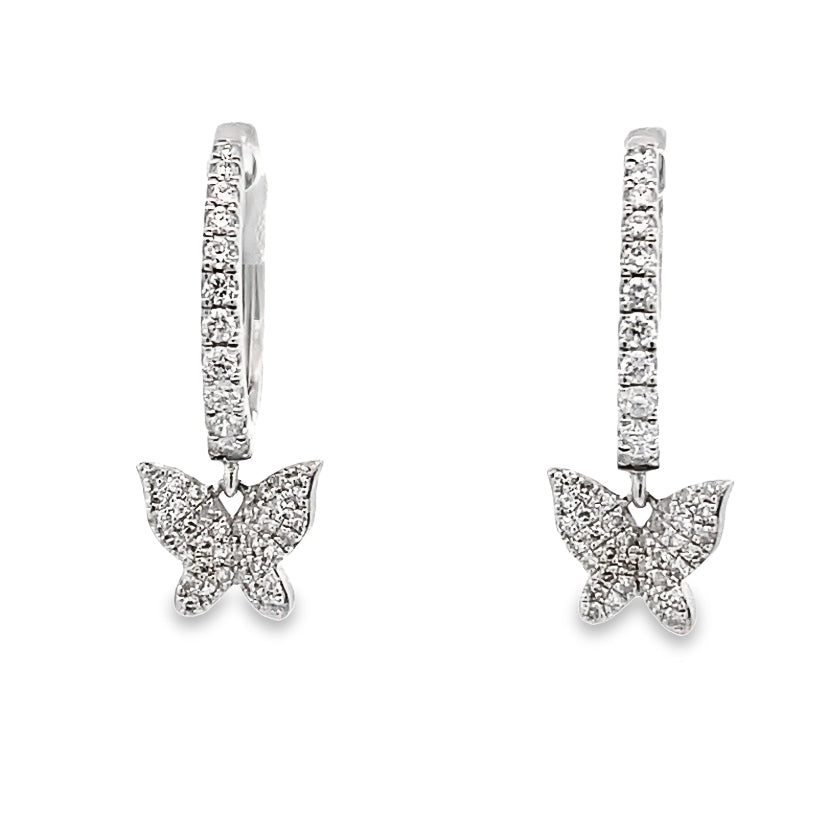 Butterfly Diamond Drop Earrings