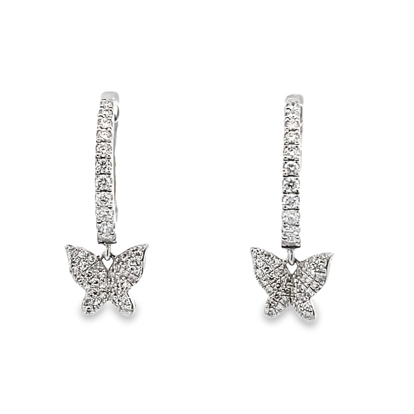 Butterfly Diamond Drop Earrings