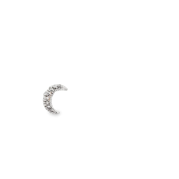 Crescent Diamond Stud Earring