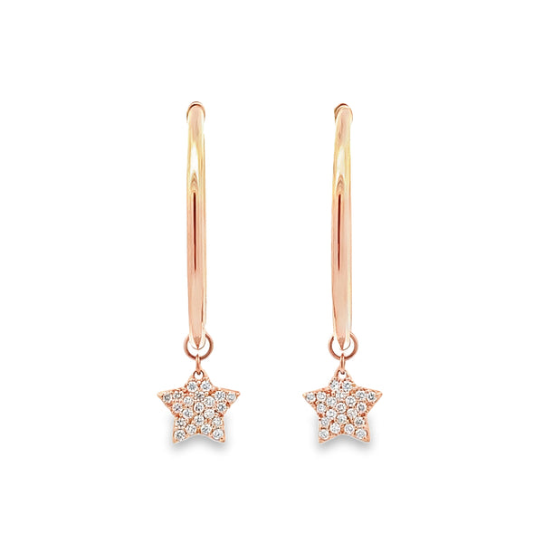 Diamond Stars Hoop Earrings