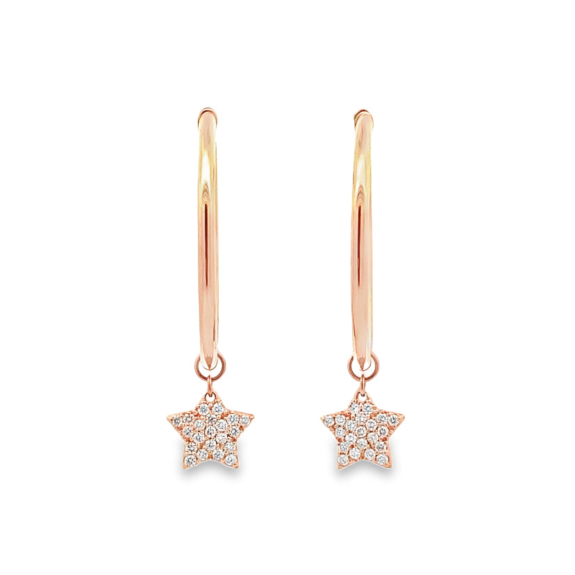 Diamond Stars Hoop Earrings