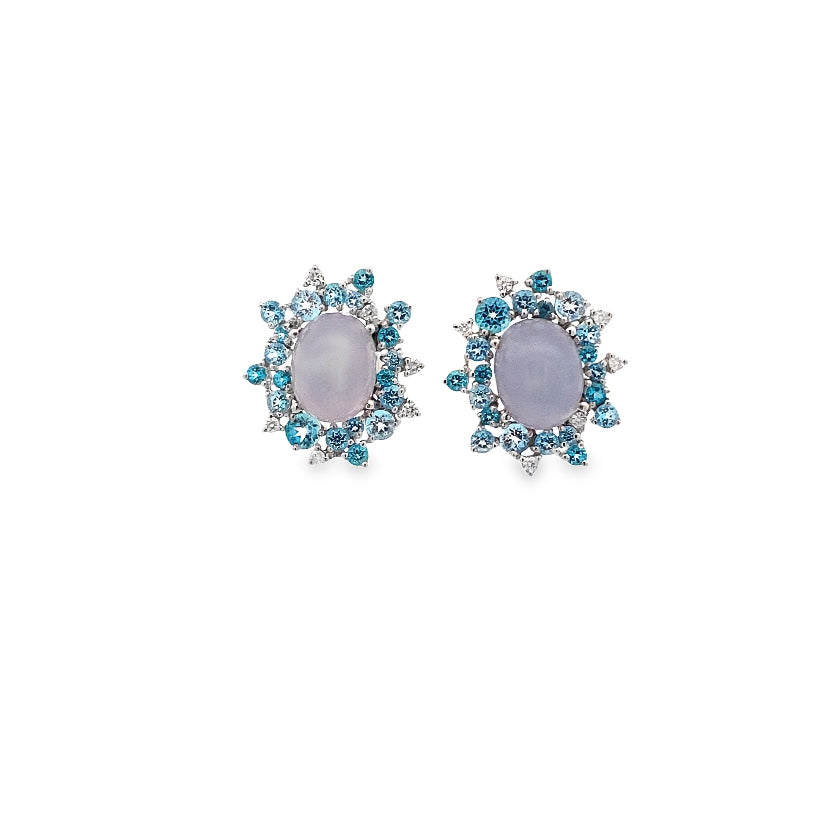 Vintage Topaz Diamonds Earrings By Brumani