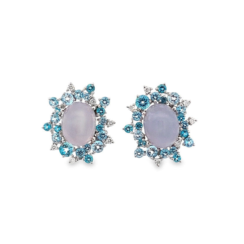Vintage Topaz Diamonds Earrings By Brumani