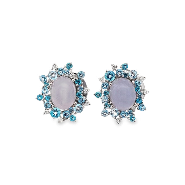 Vintage Topaz Diamonds Earrings By Brumani