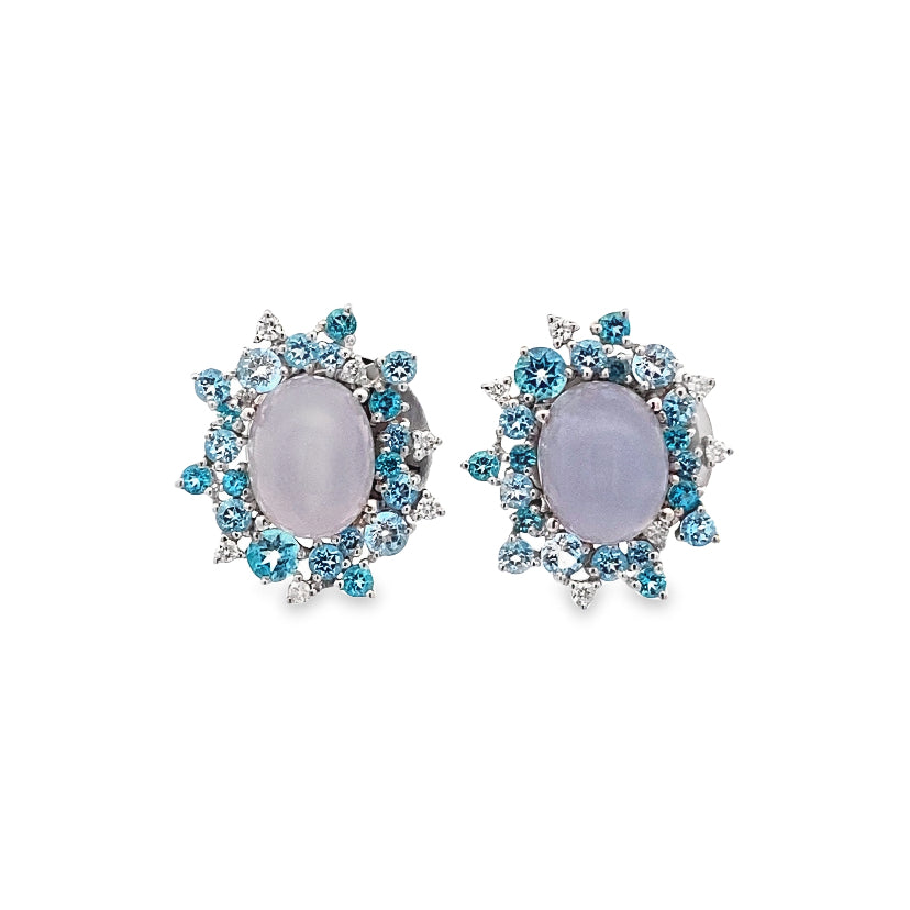 Vintage Topaz Diamonds Earrings By Brumani