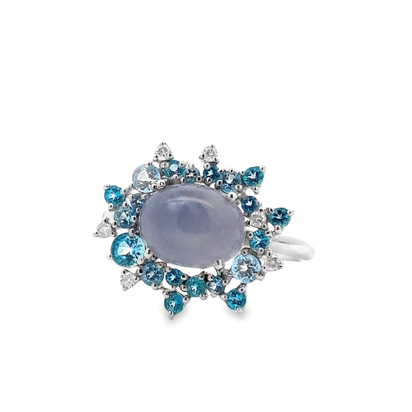 Vintage Topaz & Diamond Ring By Brumani