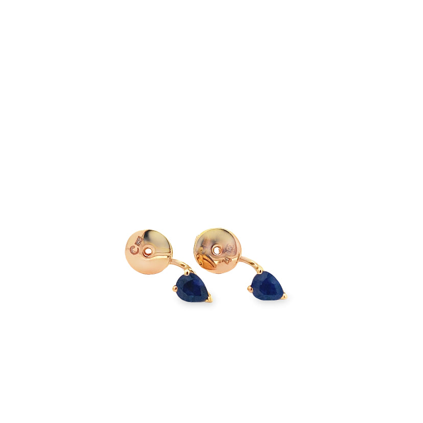 Elite Sapphire Diamond Back Earrings By Crivelli