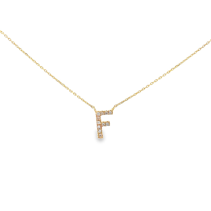 Diamond "F" Initial Pendant Necklace