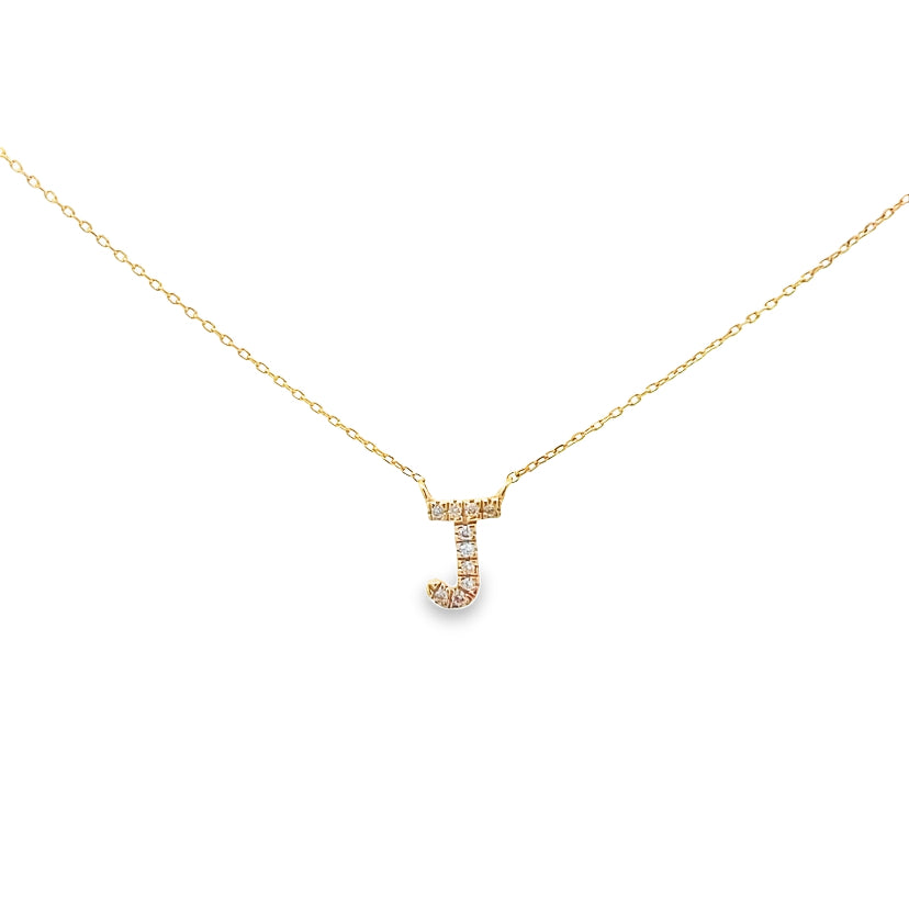 Diamond "J" Initial Pendant Necklace