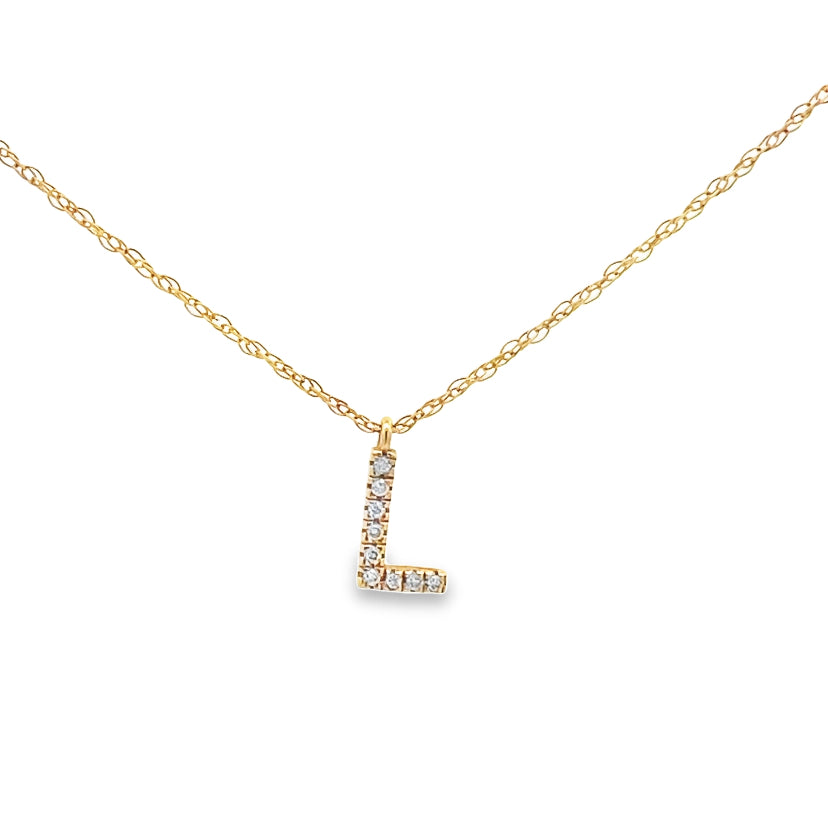 Diamond "L" Initial Pendant Necklace