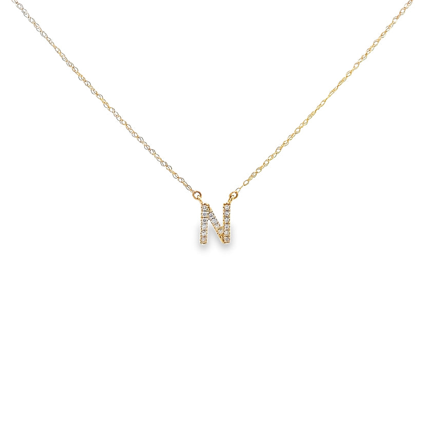 Diamond "N" Initial Pendant Necklace