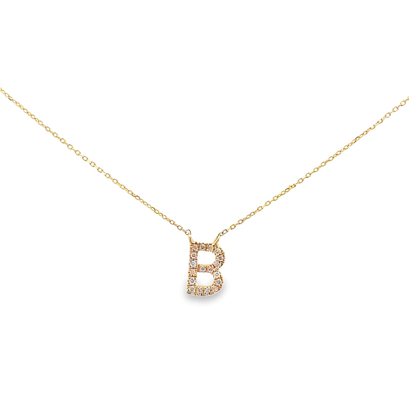 Diamond "B" Initial Pendant Necklace