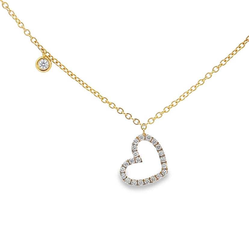 GoldenSparkle Heart Diamond Necklace