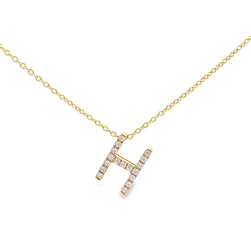 Diamond "H" Initial Pendant Necklace