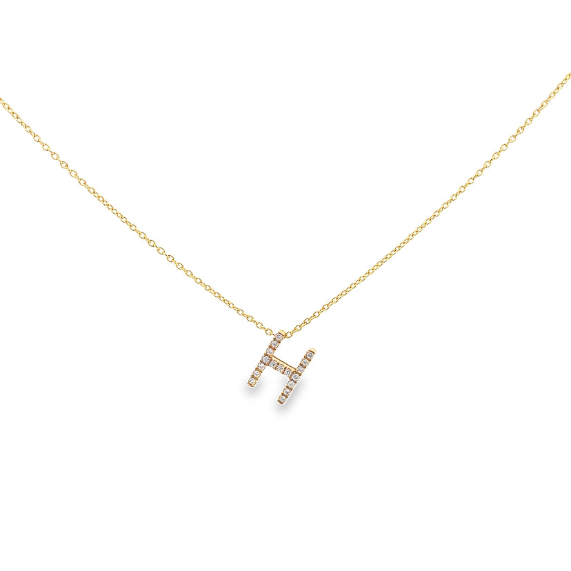 Diamond "H" Initial Pendant Necklace