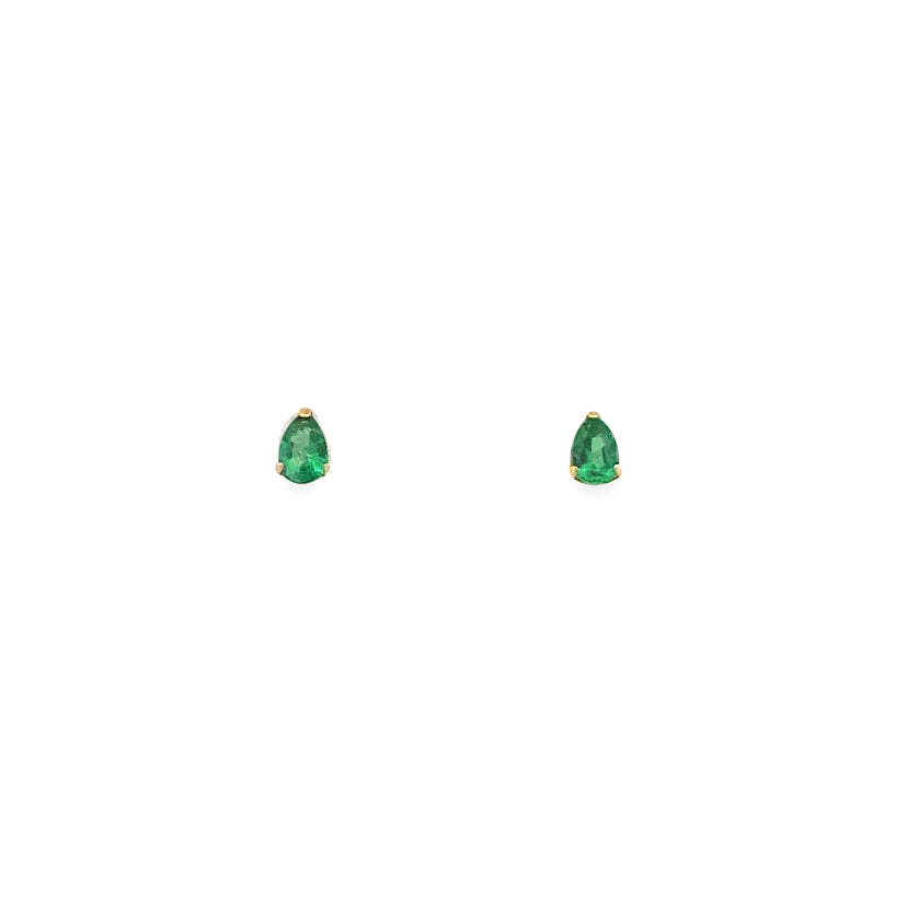 Teardrop Emerald Studs Earrings