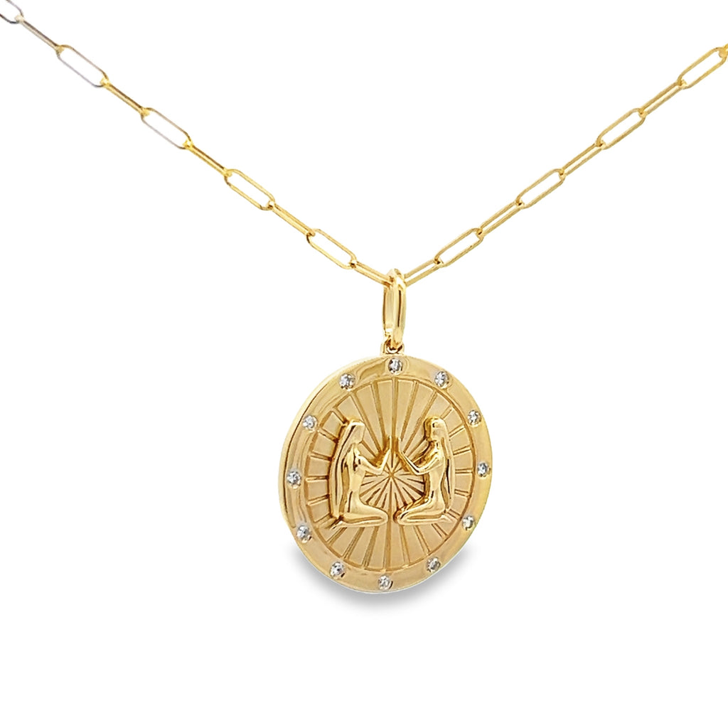 Gemini Gold Pendant Necklace