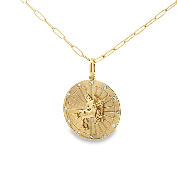 Archer'sAim Gold Pendant Sagittarius Necklace