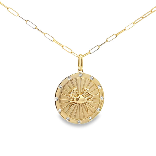 AstroCrab Gold Pendant Cancer Necklace