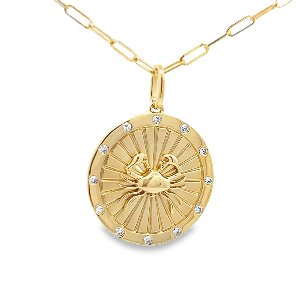AstroCrab Gold Pendant Cancer Necklace